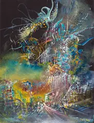 λ Sans titre by Marc Janson, Gouache sur papier, sold Sep 2024