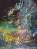 λ Sans titre by Marc Janson, Gouache sur papier, sold Sep 2024