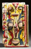 Figure martienne by André Labelle, 1994, Collage, cailloux, galets peints et huile sur tuile en terre cuite, sold Sep 2024