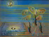 Des larmes de crocodile by Mimi Parent, 1976, Collage et huile sur panneau, sold Sep 2024