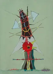 λ Sans titre by Jorge Camacho, 1988, Gouache sur papier, sold Sep 2024