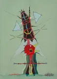 λ Sans titre by Jorge Camacho, 1988, Gouache sur papier, sold Sep 2024