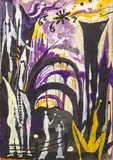 Fête nocturne by Eugène Gabritschevsky, Gouache sur papier, sold Sep 2024