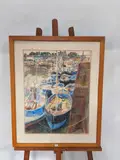 Scène portuaire by Raymond Jupille, Pastel sur papier, sold Feb 2026