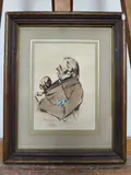 Homme de profil aux lunettes by Henry Monnier, 1873, Encre et aquarelle sur papier, sold Feb 2026