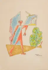 Personnage à l’arbre - 1959 by Léopold Survage, Lithographie en couleurs signée, contresignée et numérotée «, sold Feb 2026
