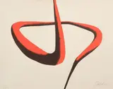 Composition en rouge et noir by Alexander Calder, Lithographie en couleurs, sold Feb 2026