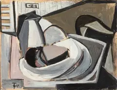 Sans titre (i726) by Gilbert Thevenot, 1947, Gouache sur papier marouflé sur panneau, sold Jan 2026