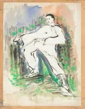 Pierrot dansant (i045) by Gilbert Thevenot, Gouache et aquarelle sur papier, sold Jan 2026