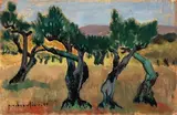 Sans titre - Arbres by Paul-Vanier Beaulieu, Pastel sur papier, sold Mar 2026
