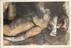 Nu à la cigarette by Denis Pouppeville, 2009, Aquarelle et encre, sold Oct 2026