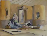 Projet de décor by Guillaume Monin, 1945, Gouache sur papier, sold Oct 2026