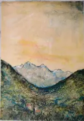 Montagne ensoleillée by Bernard Gantner, Aquatinte sur papier Arches, sold Oct 2026