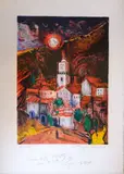 Village dans les tons rouges by Alain Raya Sorkine, Lithographie en couleurs sur papier, sold Oct 2026