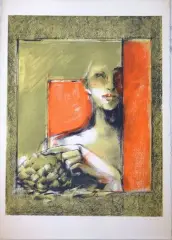 Portrait de femme by Michèle Salmon, Lithographie en couleurs sur papier, sold Oct 2026