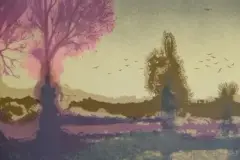 Paysage du marais by Xavier Degans, Lithographie en couleurs sur papier, sold Oct 2026