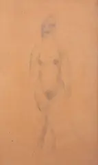 Nu debout, tête penchée vers la droite by Jean Fautrier, vers 1926, Crayon et estompe, sold Aug 2026