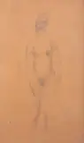 Nu debout, tête penchée vers la droite by Jean Fautrier, vers 1926, Crayon et estompe, sold Aug 2026
