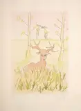 Le cerf malade by Salvador Dalí, Gravure à la pointe sèche sur vélin d'Arches rehaussée de couleurs au pochoir, sold Aug 2026