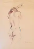 Étude de nu by Fabien Fabiano, Fusain et sanguine sur papier, sold Jun 2026