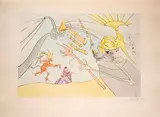 L'éléphant et le singe de Jupiter by Salvador Dalí, Gravure à la pointe sèche sur vélin d'Arches rehaussée de couleurs au pochoir, sold Apr 2026