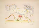 Le cheval et le loup by Salvador Dalí, Gravure à la pointe sèche sur vélin d'Arches rehaussée de couleurs au pochoir, sold Apr 2026