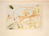 Le coche et la mouche by Salvador Dalí, Gravure à la pointe sèche sur vélin d'Arches rehaussée de couleurs au pochoir, sold Apr 2026