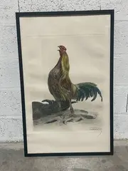 Coq by Léon Danchin, Aquatinte, sold Mar 2026
