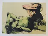 Les amants by Luis Caballero, Lithographie en couleurs sur papier, sold Apr 2022