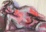 Femme nue alanguie by Pierre Charbonnier, Crayon, lavis d'encre et aquarelle sur papier contrecollé, sold Apr 2022