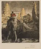 Lauréat de la bourse de voyage du gouvernement général de l'Indochine, Paul Jouve embarque à Marseille à la fin de l'été 1922 pour un long périple en Extrême-Or by Paul Jouve, Lithographie couleur sur papier encadrée, sold Mar 2022
