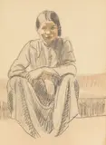 1er Grand Prix de Rome, 1925. Prix d'Indochine en 1932. Directeur de l'Ecole supérieure des Beaux-Arts d'Indochine. Deux dessins extraits d'un carnet de dessins by Évariste Jonchère, Crayon graphite sur papier, sold Mar 2022