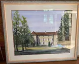 Façade du Château de Vauchoux face jardin by Jean-Pierre Rémon, Aquarelle encadrée, sold Jul 2021