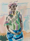 Femme - Yaka Silla by Renée Bernard, Aquarelle sur papier encadrée, sold Jun 2021