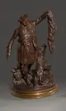 Le chasseur Écossais by Pierre-Jules Mêne, Bronze à patine brune, fonte ancienne signée sur la terrasse, sold Mar 2021