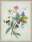 Bouquet des champs by Pierre-Joseph Redouté, Aquarelle sur papier encadrée, sold Mar 2021