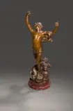 Orphée aux enfers by Raoul Verlet, Bronze à patine brune sur socle en marbre rouge, sold Mar 2021