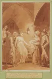 Scène de la révolution à la Conciergerie by Le Barbier L'aine, 1796, Lavis et gouache, sold Mar 2024