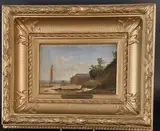 Honfleur, Le Phare by Louis-Alexandre Dubourg, Toile marouflée sur carton signée en bas à droite, sold Apr 2026