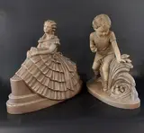 Jeune fille assise et Jeune garçon au blé by Bohumil Rezl, Terre cuite, l'une non signée, sold Apr 2026
