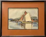 Voilier by René Besserve, Aquarelle signée en bas à gauche, sold Apr 2026
