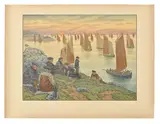 Les Vieux, 1906 (Toudouze pp. 92 et 164 / Gamet no. 45 / Levasseur-Le Bohec p. 143) Planche 4 sur 4 de la série Au Vent de Noroît by Henri Rivière, Lithographie en, sold Mar 2026