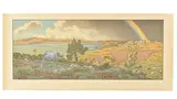 L'Arc-en-Ciel. 1901 (Toudouze pp. 114 et 163 / Gamet p. 28 / Levasseur-Le Bohec p. 98) Planche 3 sur 16 de la série La Féerie des heures by Henri Rivière, Lithographie en, sold Mar 2026