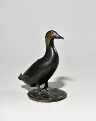 Collection Jacques Thalheimer Valsuani Fondeur Canard à pattes, état D, modèle créé en 1911, modifié en 1923 by François Pompon, Bronze à la cire perdue à patine noire, fondu vers, sold Mar 2026