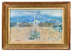 Place de la Concorde, Paris by Jean Dufy, Gouache marouflée sur carton, sold Mar 2026