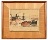 Collection Jacques Thalheimer Bateaux sur la Seine à Rouen by Maurice Asselin, Aquarelle et encre de Chine sur papier, sold Mar 2026