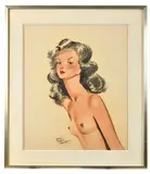 Portrait de femme by Jean-Gabriel Domergue, Fusain et crayon de couleur sur papier contrecollé sur carton, sold Mar 2026