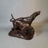 Deux chiens de vénerie by Georges Gardet, Bronze à patine brune, sold Mar 2026