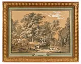 Bergers près d'un ruisseau by Jean-louis Demarne, 1802, Plume et lavis avec rehauts de gouache sur papier, sold Mar 2026