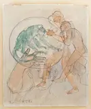 Transparence, circa 1935 by Francis Picabia, Crayon et aquarelle sur papier, sold May 2022